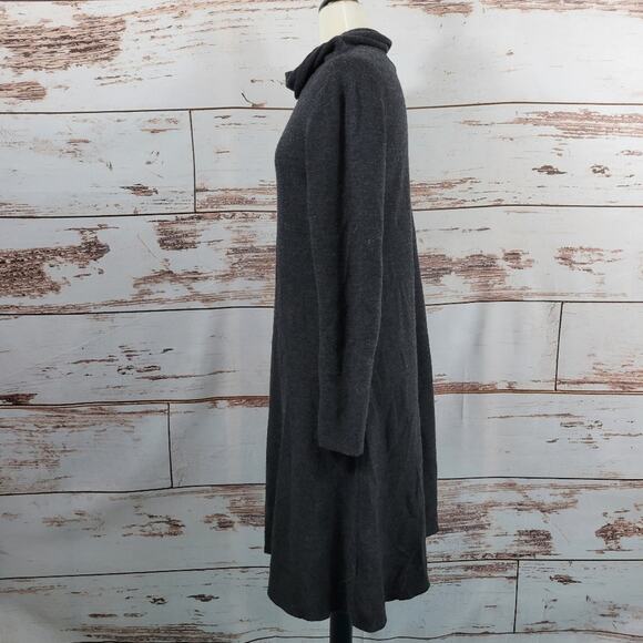 Eileen Fisher sweater dress turtleneck charcoal S Merino Wool - Picture 2 of 7